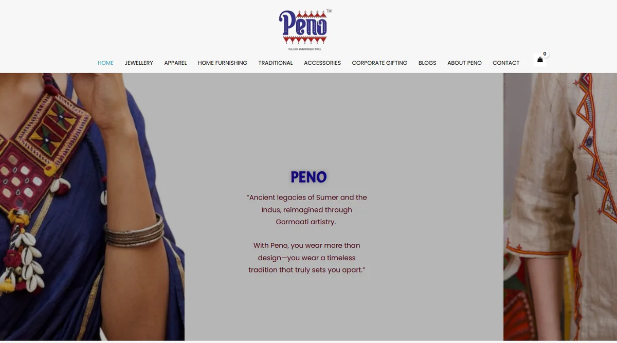 Peno India website homepage